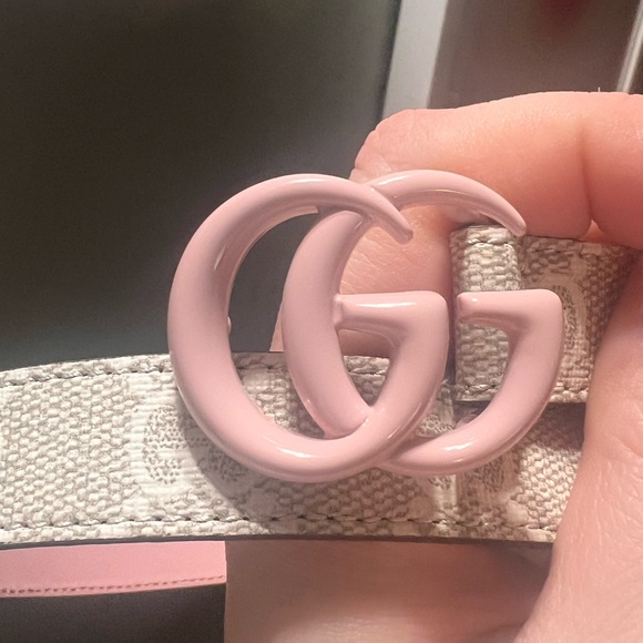 Gucci NWT pink thin supreme GG tan belt - Picture 3 of 4